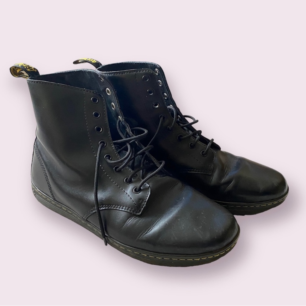 DR. MARTENS “TOBIAS” BLACK LEATHER BOOTS